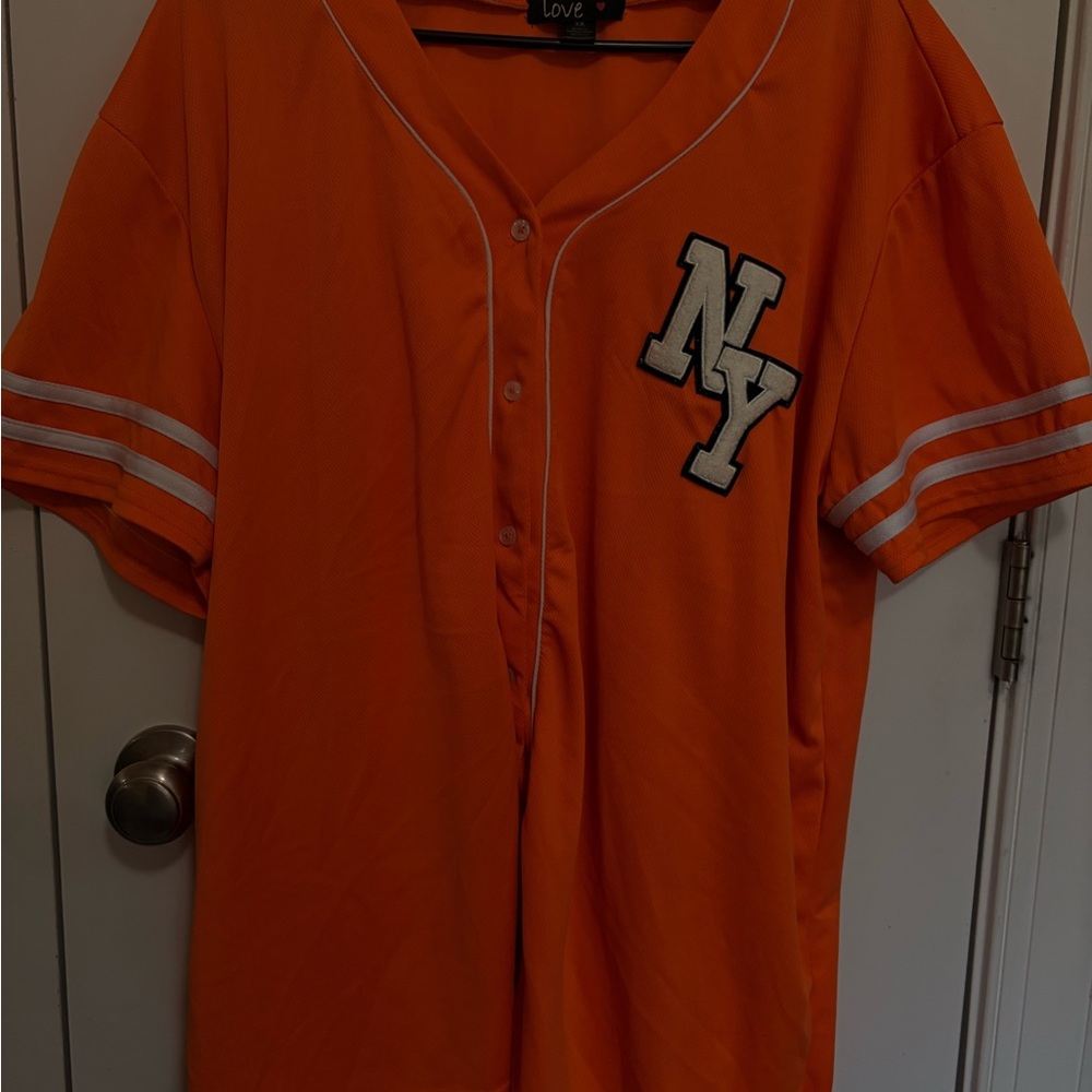 Orange NY Button-Up Jersey